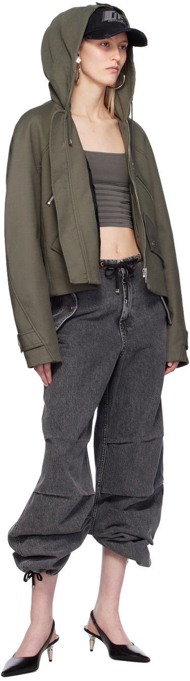 Vindjakke Dion Lee Cropped Hooded Zip-Up Jacket Grøn | C4057PS24, 3