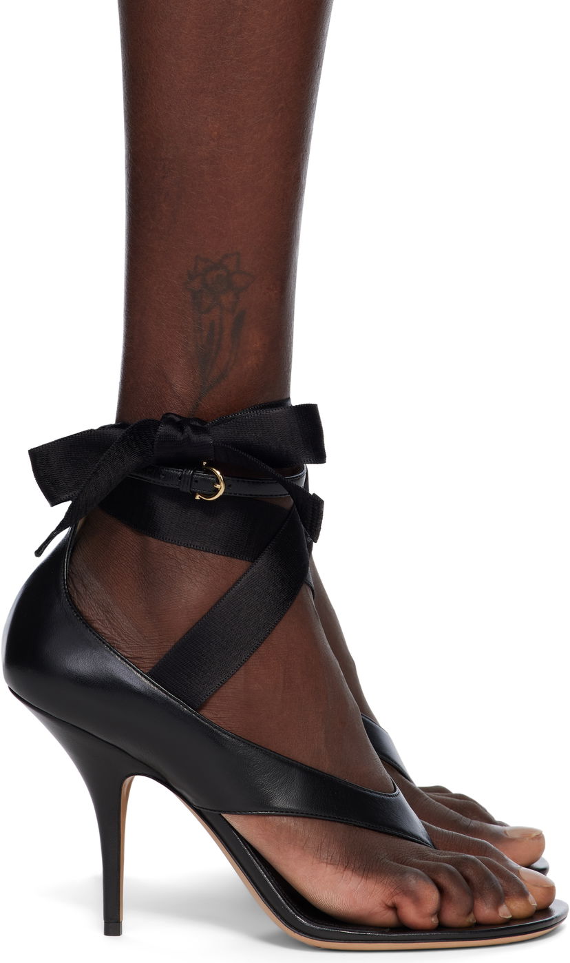 Tilbehør FERRAGAMO Ferragamo Ribbon Heeled Sandals Sort | 782343