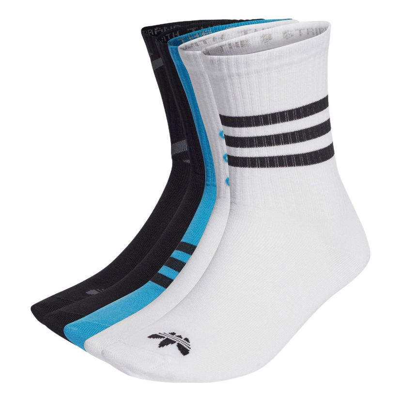 Sokker adidas Originals Stripe Logo Knit Mid Tops Socks Hvid | HL9290