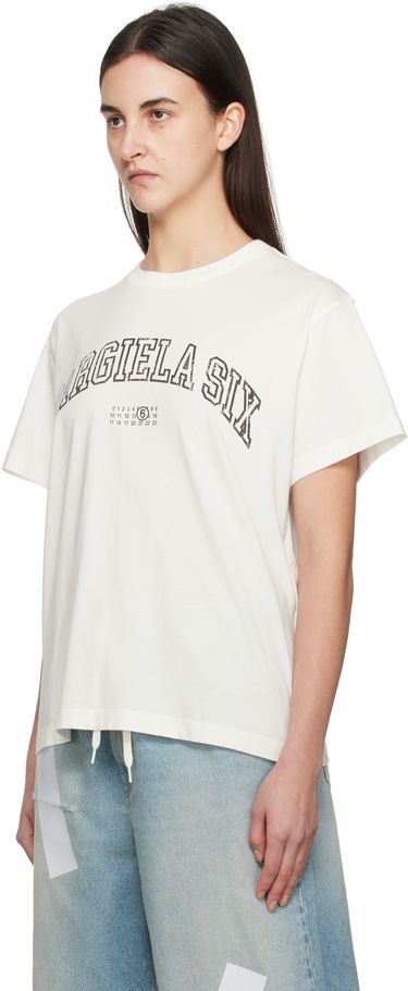 T-shirt Maison Margiela MM6 Maison Margiela Varsity Print T-Shirt Hvid | SH0GC0046 S24312, 3