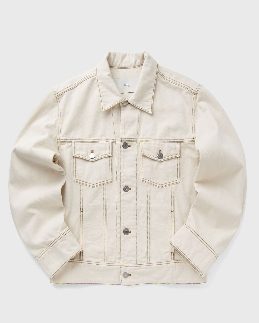 Jakke AMI AMI Paris Classic Trucker Denim Jacket XXL Beige | HJK247.DE0039-136