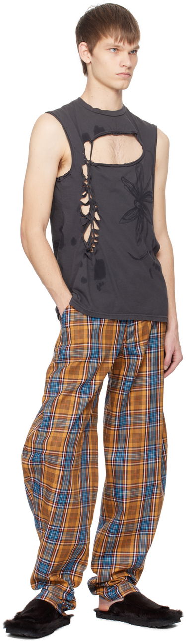 Bukser Collina Strada Collina Strada GRR Plaid Trousers Orange | XX6428, 3