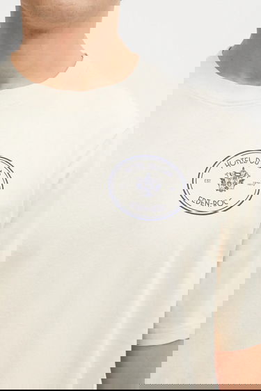 T-shirt Sporty & Rich Cotton T-shirt Kennedy Crest Beige | TO04360666CR01, 6