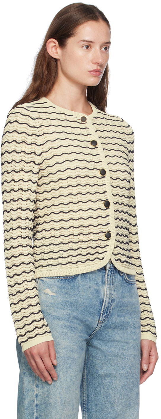 Sweater rag & bone rag & bone Elisa Wavy Knit Cardigan Beige | WAS24F068UG68, 1