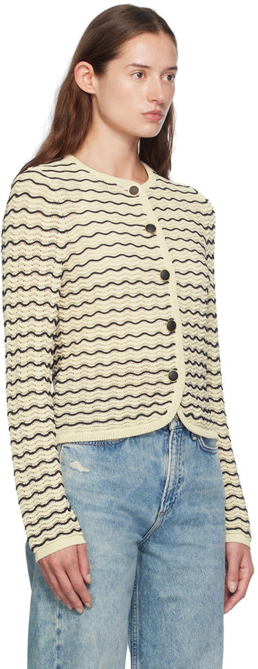 Sweater rag & bone rag & bone Elisa Wavy Knit Cardigan Beige | WAS24F068UG68, 1
