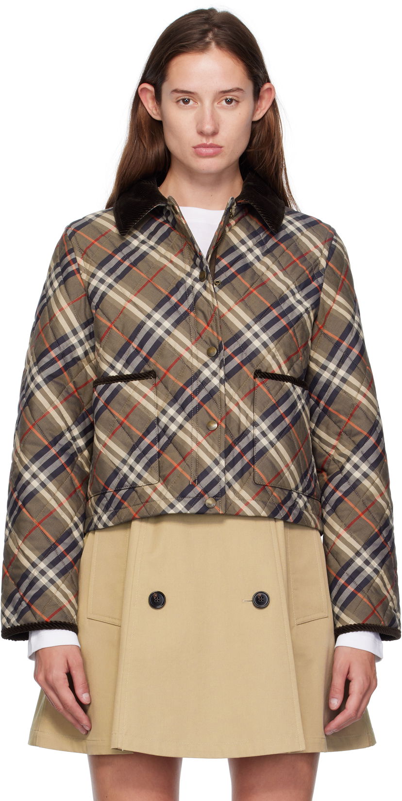 Jakke Burberry Burberry Oldham Quilted Jacket Flerfarvet | 8110384