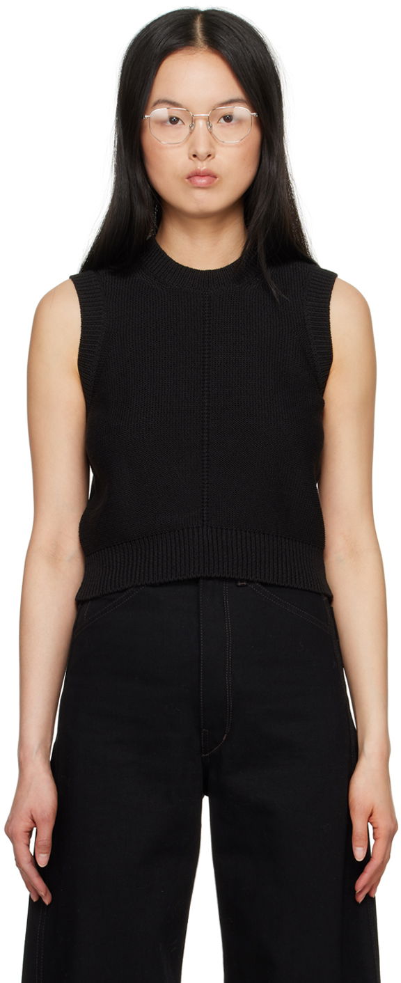 Sweater LEMAIRE Lemaire Cropped Knit Vest Sort | TO1208 LK1022