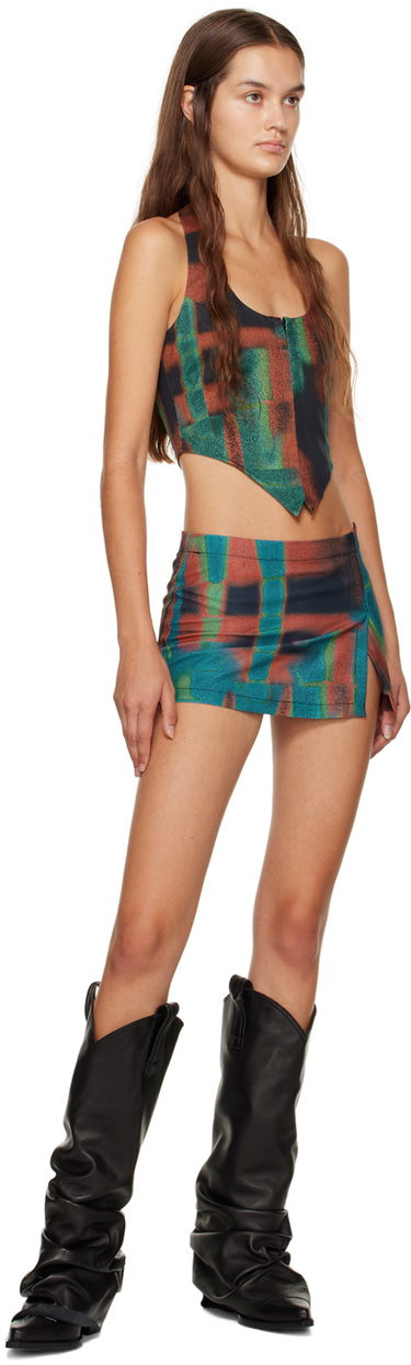 Nederdel Miaou Miaou Printed Micro Miniskirt Flerfarvet | 4012SCRRST, 3