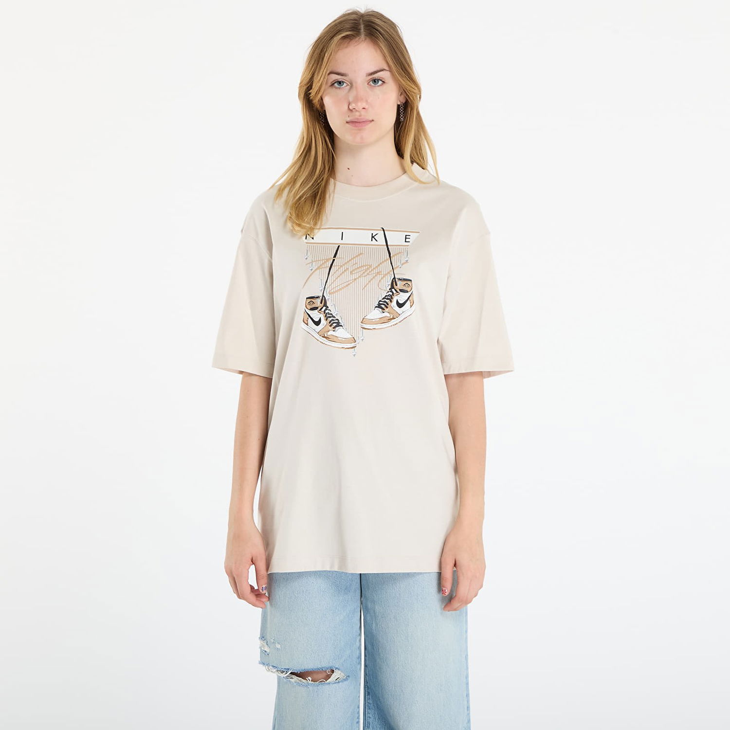 T-shirt Jordan Jordan Flight Oversized T-Shirt Beige | DV1411-104, 0