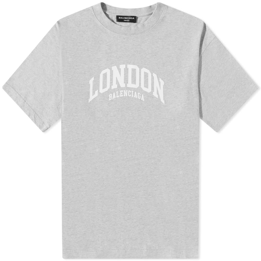 T-shirt Balenciaga London Logo Tee Grå | 612966-TLVG5-1380, 0
