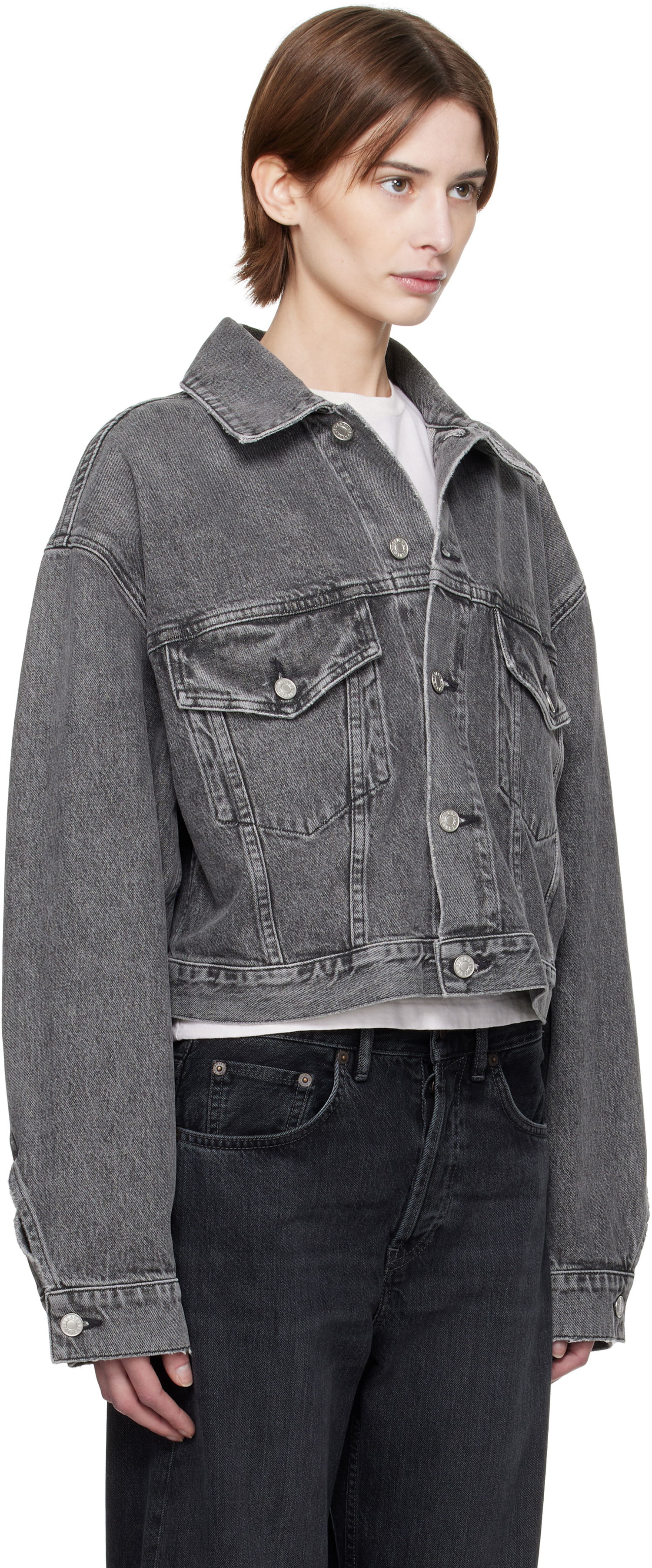 Jakke AGOLDE AGOLDE Palmer Cropped Denim Jacket Grå | A5047-1346, 1