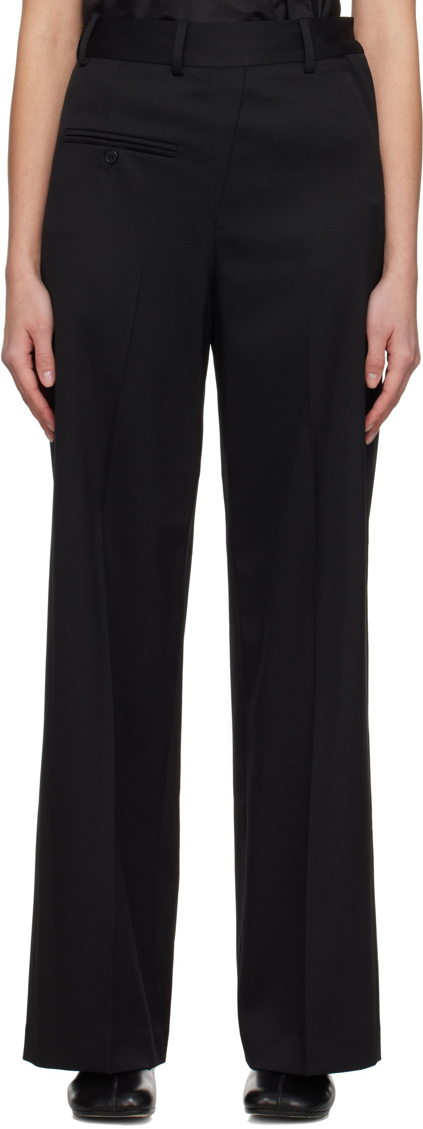 Bukser Maison Margiela MM6 Maison Margiela Twist Wool Blend Trousers Sort | S52KA0516 S47848