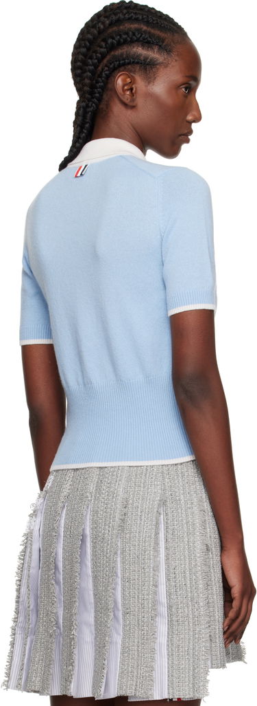 Polo skjorte Thom Browne Thom Browne Stitch Cashmere Polo Blå | FKP122A-Y2001, 2