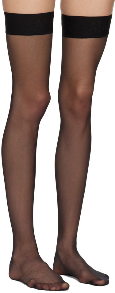 Sokker Dolce & Gabbana Sheer Thigh High Socks Sort | O4A70T ONO28, 3