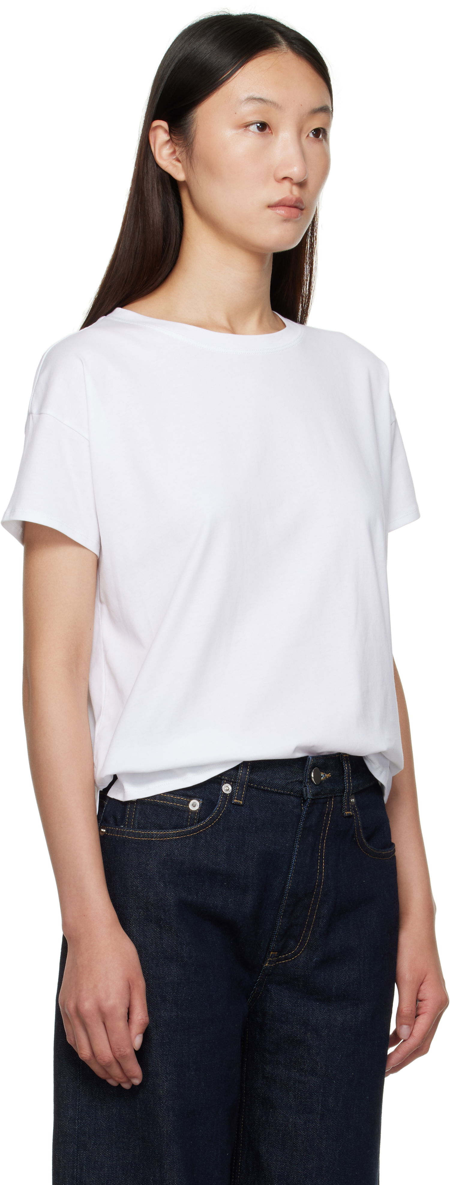 T-shirt Loulou de Saison Loulou de Saison Basiluzzo Short Sleeve T-Shirt Hvid | BASILUZZO LDS, 1