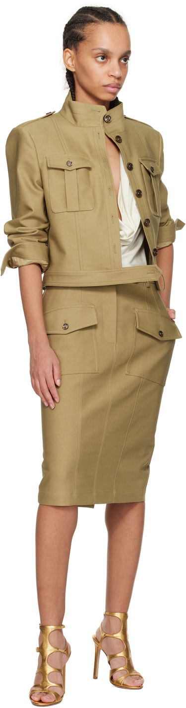 Jakke Tom Ford TOM FORD Cropped Safari Jacket Beige | CS1267-FAX1402, 3