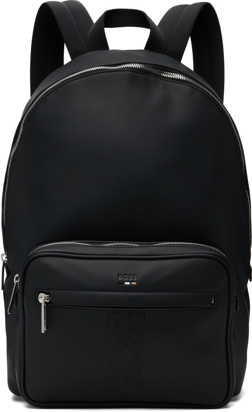 Rygsæk BOSS BOSS Structured Signature Trims Backpack Sort | 50552610