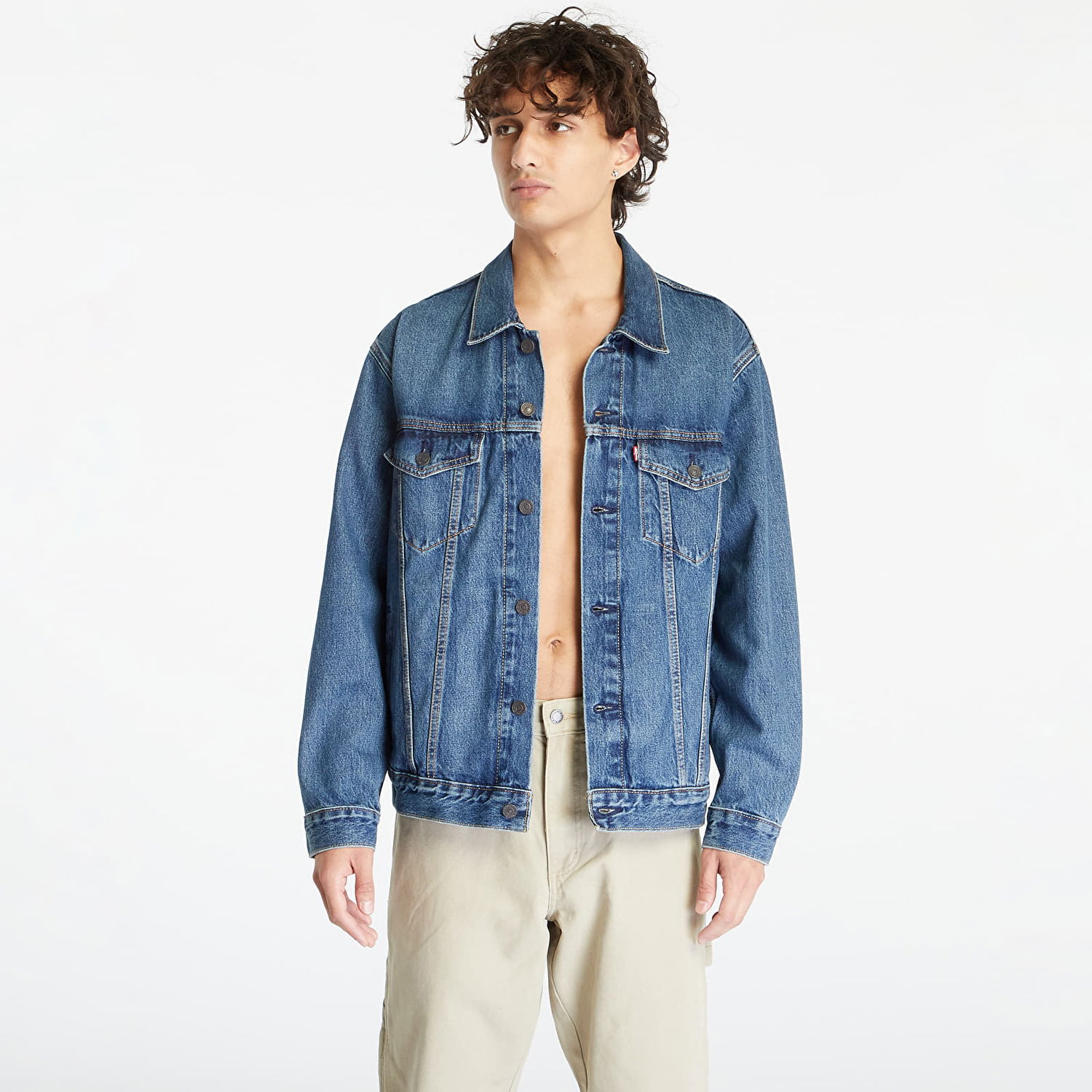 Jakke Levi's ® Relaxed Fit Trucker Jacket Med Indigo - Worn In Blå | A5782-0001, 0