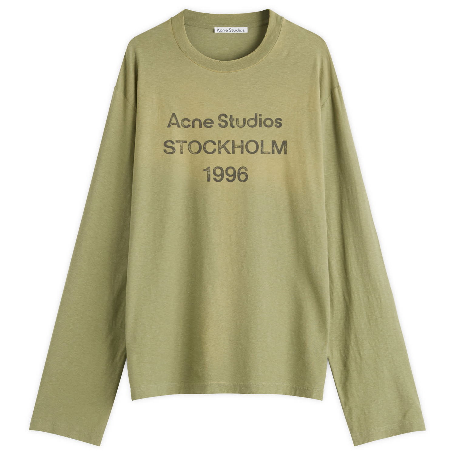T-shirt Acne Studios Edden U 1996 Long Sleeve T-Shirt, Size X-Small Grøn | CL0197-AB7, 0