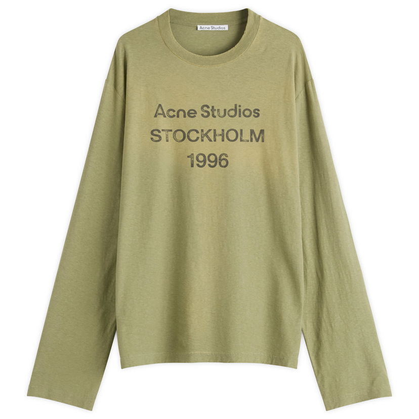 T-shirt Acne Studios Edden U 1996 Long Sleeve T-Shirt, Size X-Small Grøn | CL0197-AB7