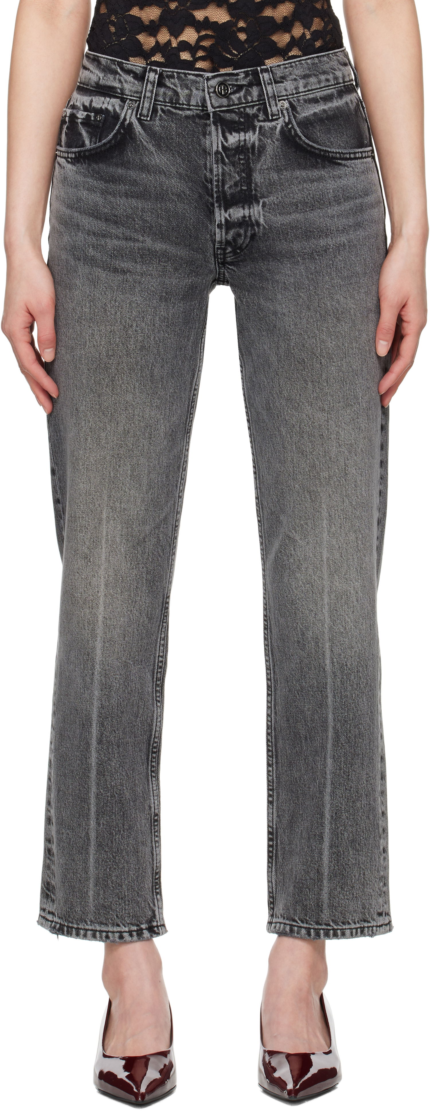 Jeans Anine Bing Anine Bing Kate Straight-Leg Jeans Grå | A-06-11158-WHG6, 0