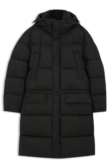 Parka BOSS Water-repellent long parka jacket Sort | 50543617, 0