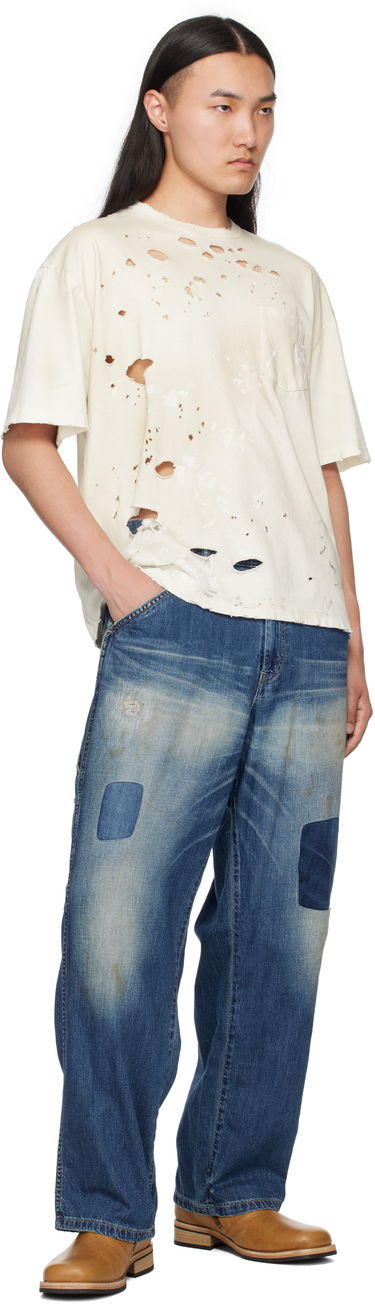 T-shirt Neighborhood Neighborhood Savage Crewneck Distressed T-Shirt Hvid | 251OKNH-CSM04, 3