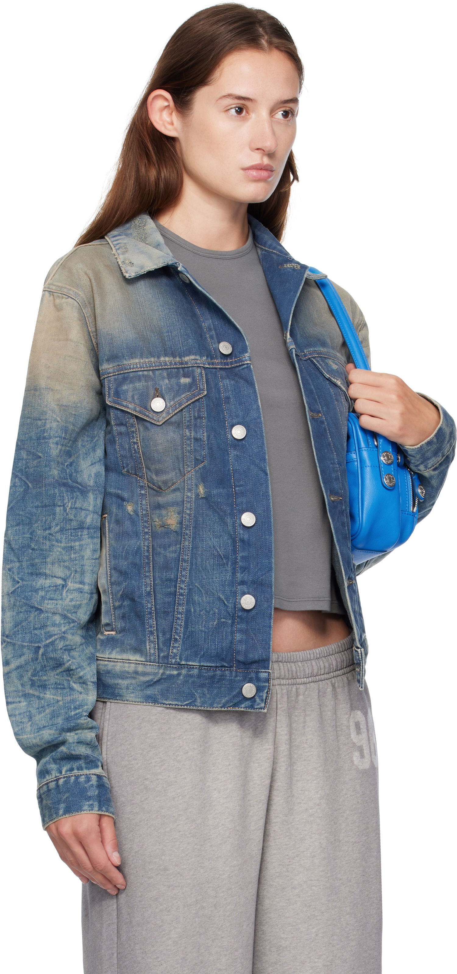 Jakke Acne Studios Acne Studios Distressed Denim Jacket Blå | C90196-, 1