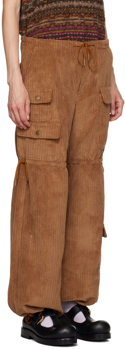Cargo bukser Anna Sui Corduroy Drawstring Cargo Trousers Brun | 624V40, 1