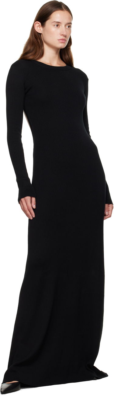 Kjole Ann Demeulemeester Ann Demeulemeester Eva Open Back Knitted Maxi Dress Sort | 2520-W-KN12-FA049-099, 3