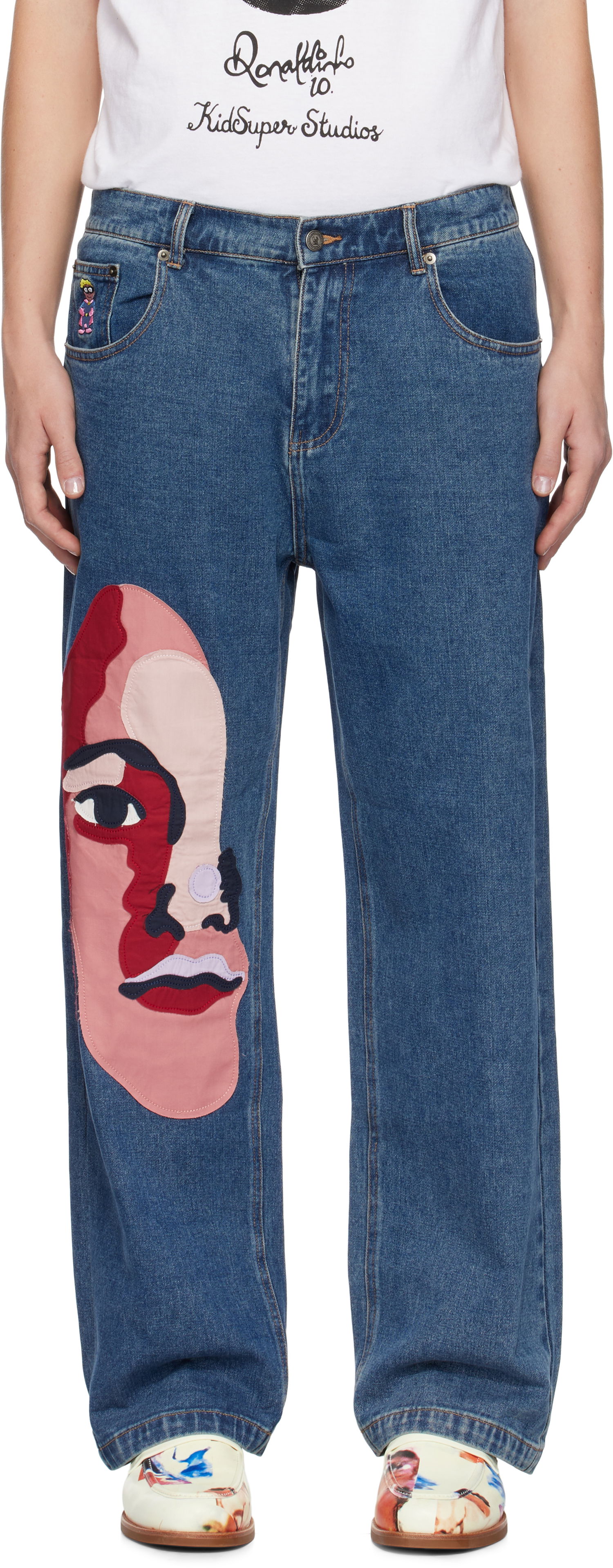 Jeans KidSuper Face Jeans Blå | AW24-PT-27, 0
