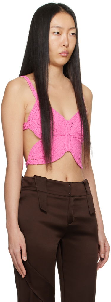 Tanktop Blumarine Butterfly Knitted Tank Top Lyserød | P422M454A, 1