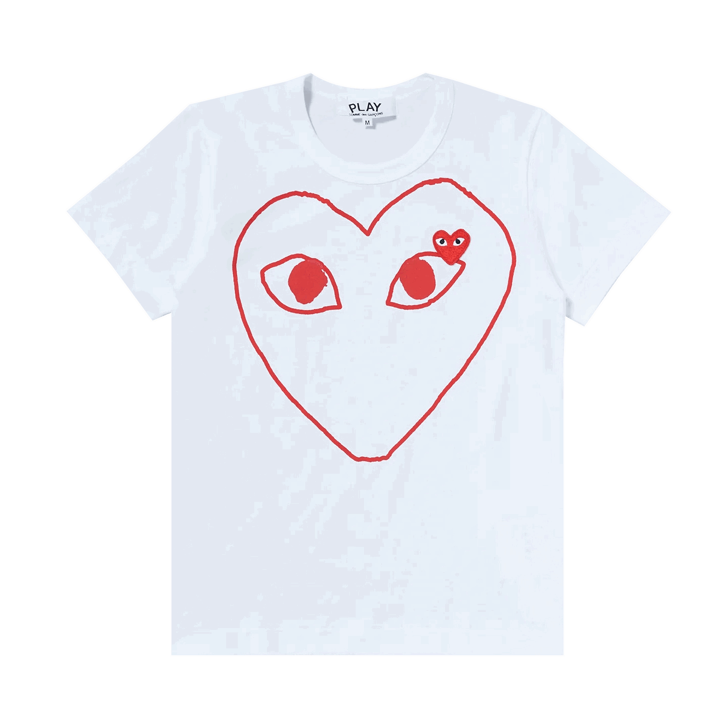 T-shirt Comme des Garçons PLAY Heart Outline T-Shirt Hvid | P1T099 1, 0