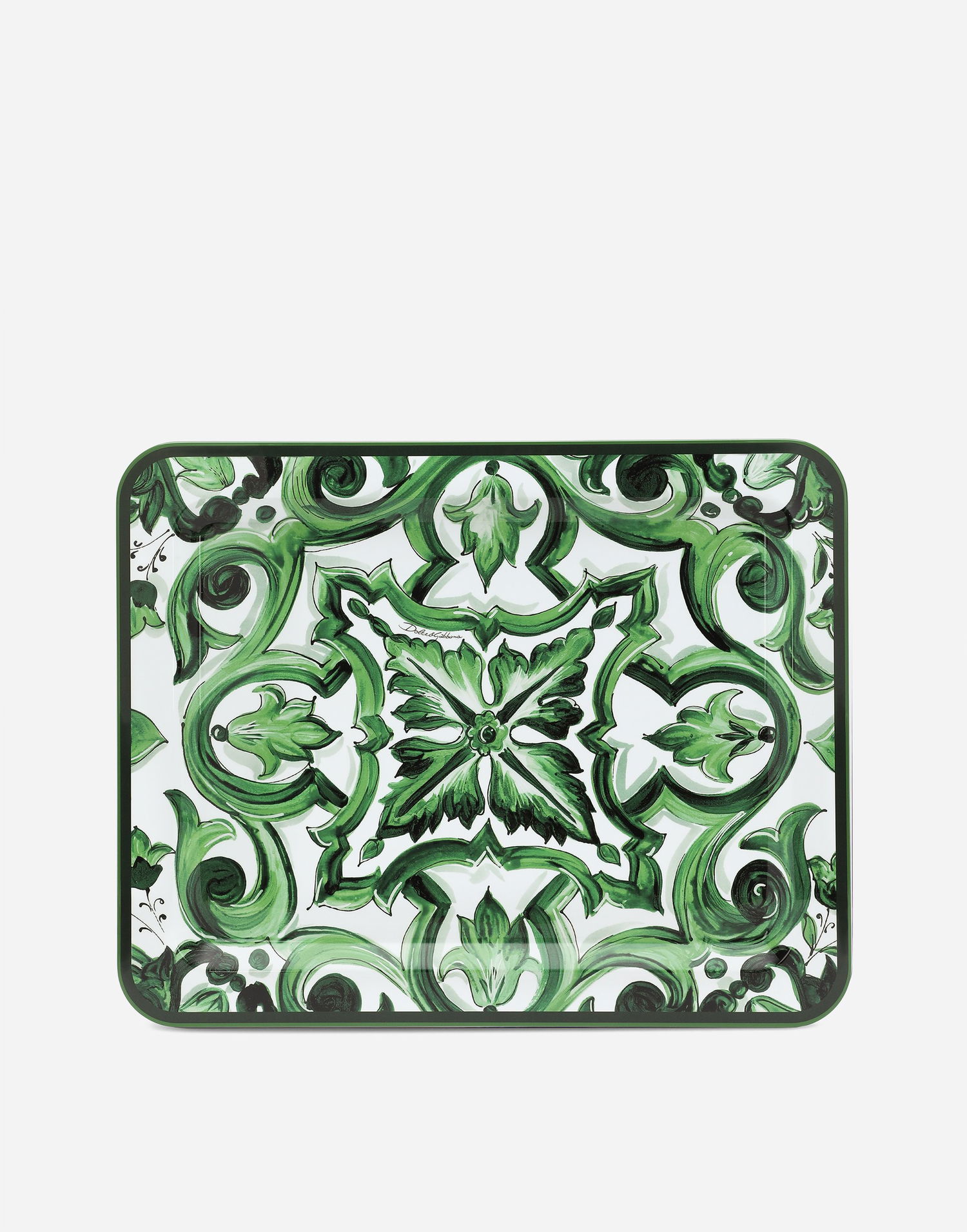 Home decor Dolce & Gabbana Dolce & Gabbana Medium Rectangular Decorative Tray Grøn | TC0018TCA69UV001, 0