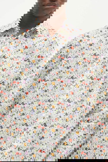 Skjorte Paul Smith Paul Smith Regular Fit Floral Print Shirt Hvid | M1R.800P.P02562, 3
