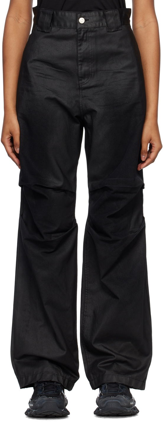Cargo bukser We11done We11done Tuck Straight Leg Jeans Sort | WD-DP1-23-383-W-BK, 0