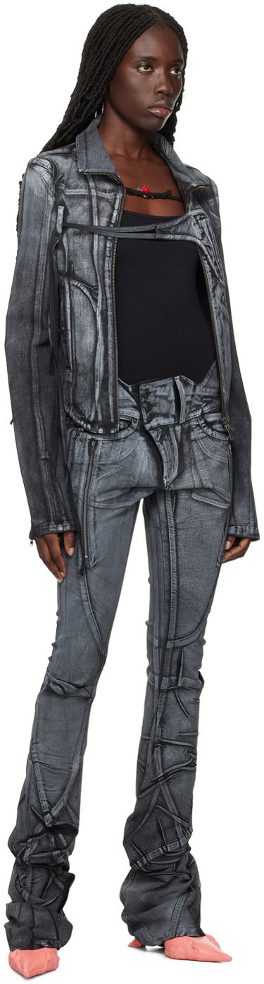 Jeans Ottolinger Ottolinger Trompe-l'œil Printed Skinny Jeans Grå | 1704712, 3