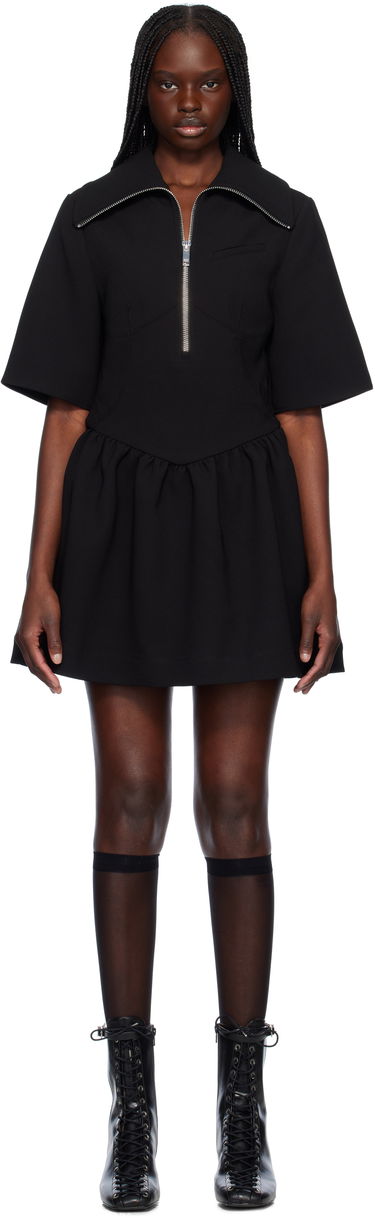Kjole GANNI GANNI Bonded Crepe Mini Dress Sort | W0257, 0