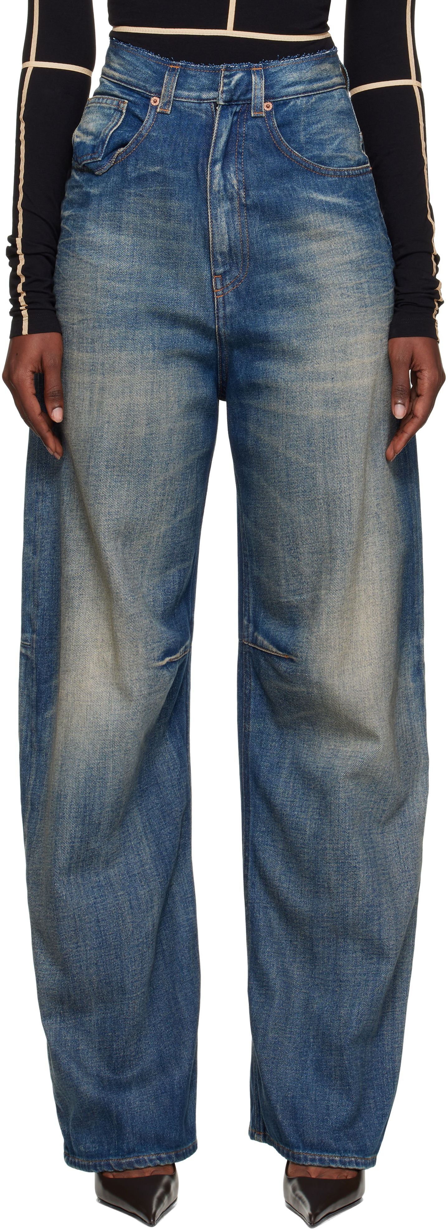 Jeans Maison Margiela Wide-Leg Jeans Blå | S52LA0266 M30017, 0