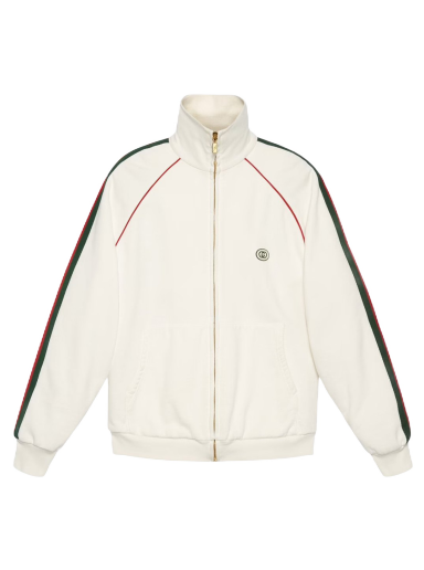 Sweatshirt Gucci Jersey Zip-Up Hoodie Hvid | ‎625405 XJCOE 9146
