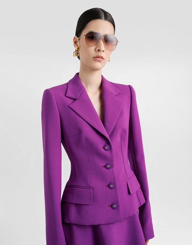 Jakke Dolce & Gabbana Dolce & Gabbana Double Crepe Fitted Blazer Lilla | F27DSTGDC9HF0571, 3