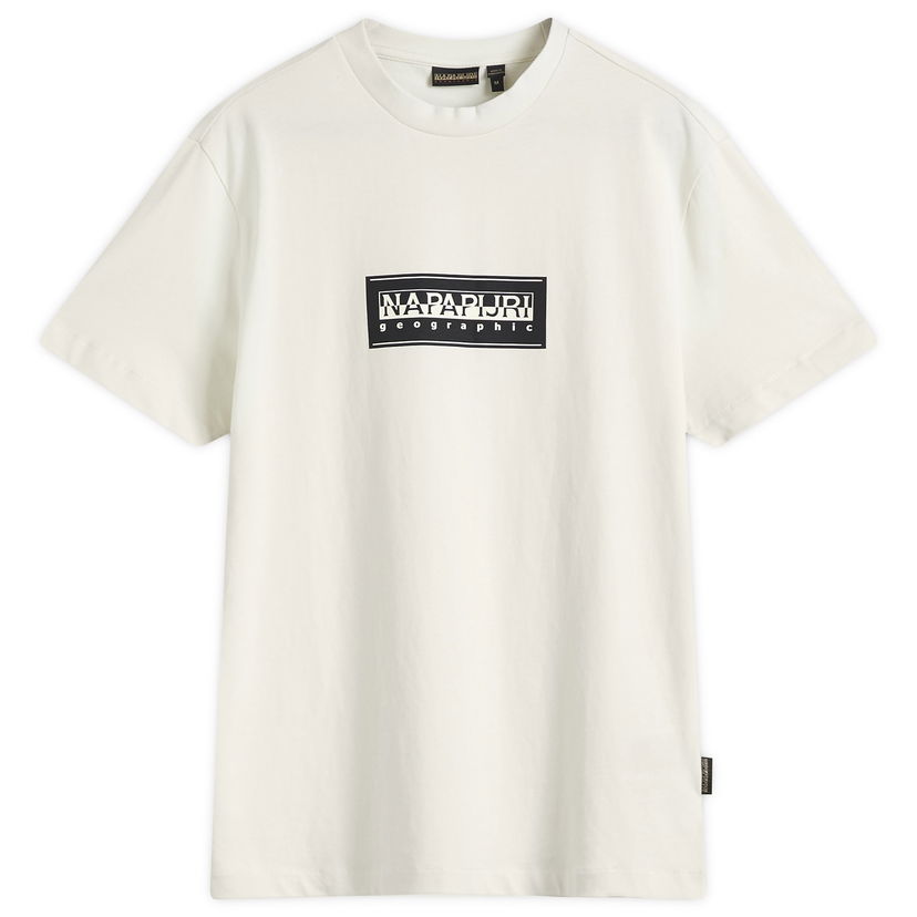 T-shirt Napapijri Men's Box Logo T-Shirt, Size Large Hvid | NP0A4I3LN1A1