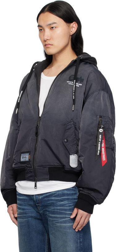 Bomberjakke AAPE by A Bathing Ape AAPE by A Bathing Ape Alpha Industries Edition MA-1 Reversible Bomber Jacket Sort | AAPJKM9709XXNBKL, 3