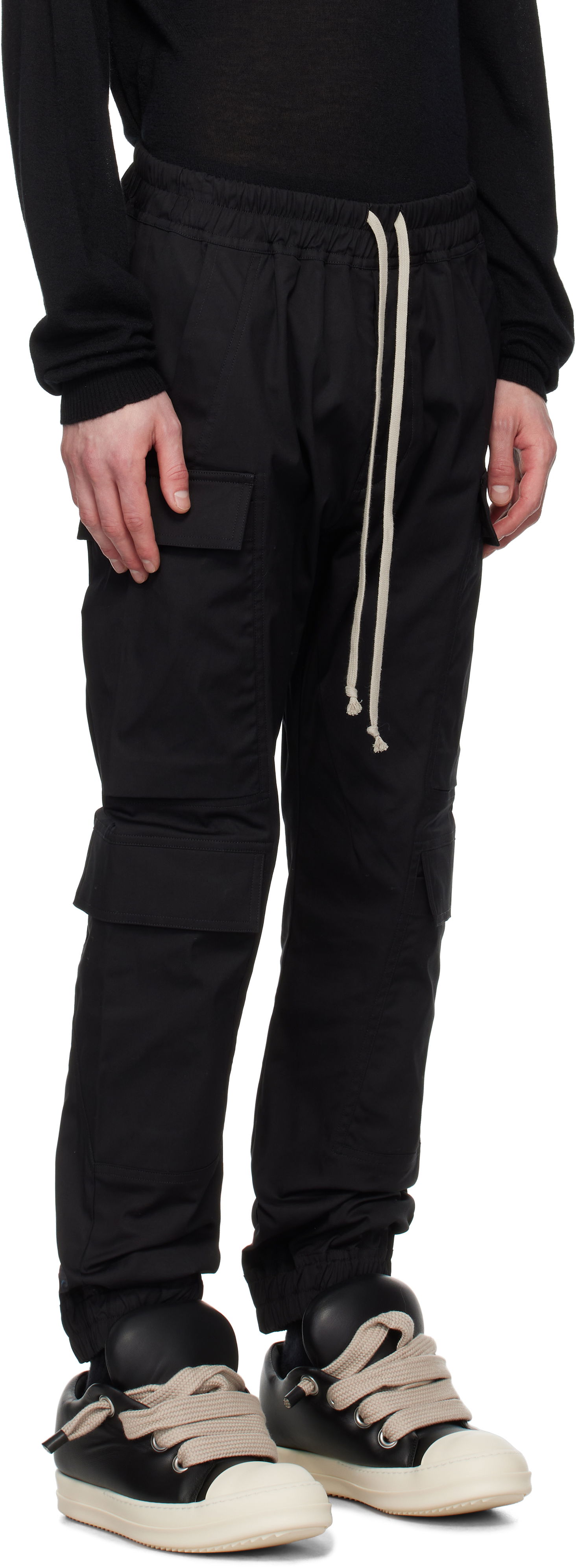 Cargo bukser Rick Owens Rick Owens Hollywood Mastodon Megacargo Pants Sort | RU01E5337 TE, 1