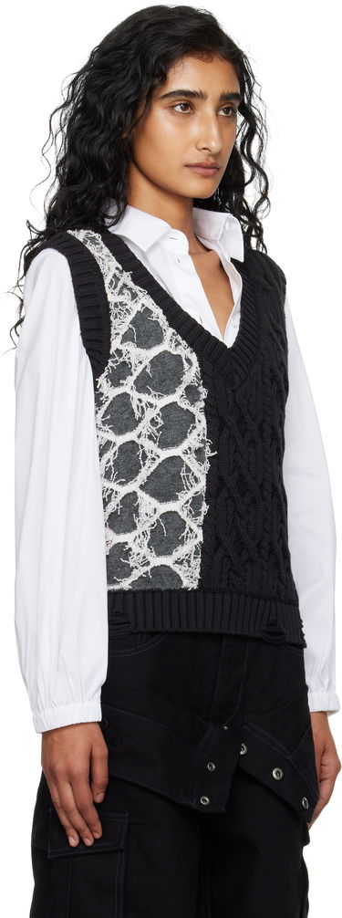 Vest Andersson Bell Andersson Bell Boucle Cable Patchwork Knit Vest Flerfarvet | atb1355w, 1
