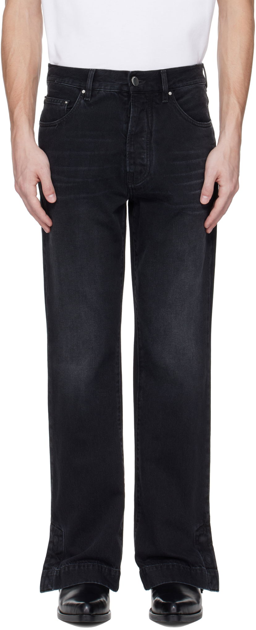 Jeans AMIRI AMIRI Straight Flare Jeans Sort | AMDNGH1089