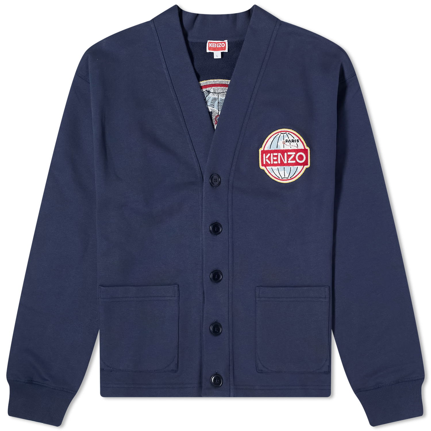 Sweater KENZO Globe Classic Cardigan Mørkeblå | FD65SW0904ME-77, 0