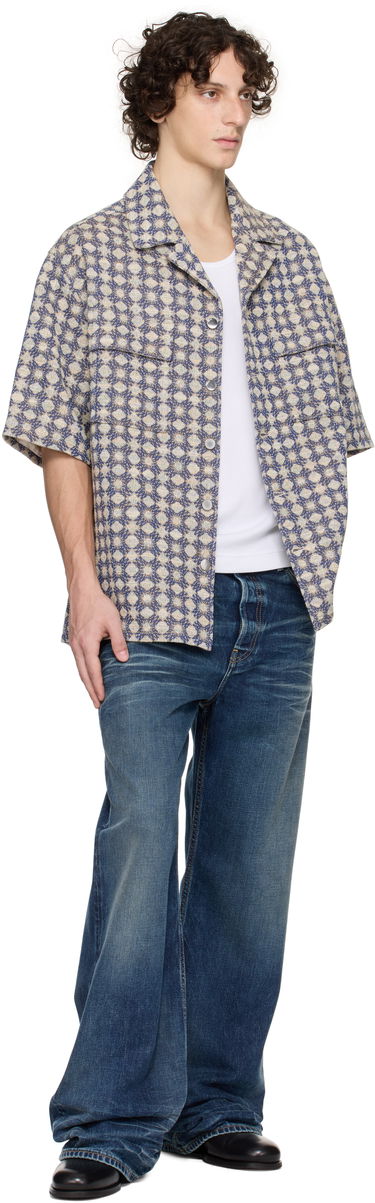 Skjorte AMIRI AMIRI MA Quad Boucle Camp Shirt Blå | AMSTCA1144, 3