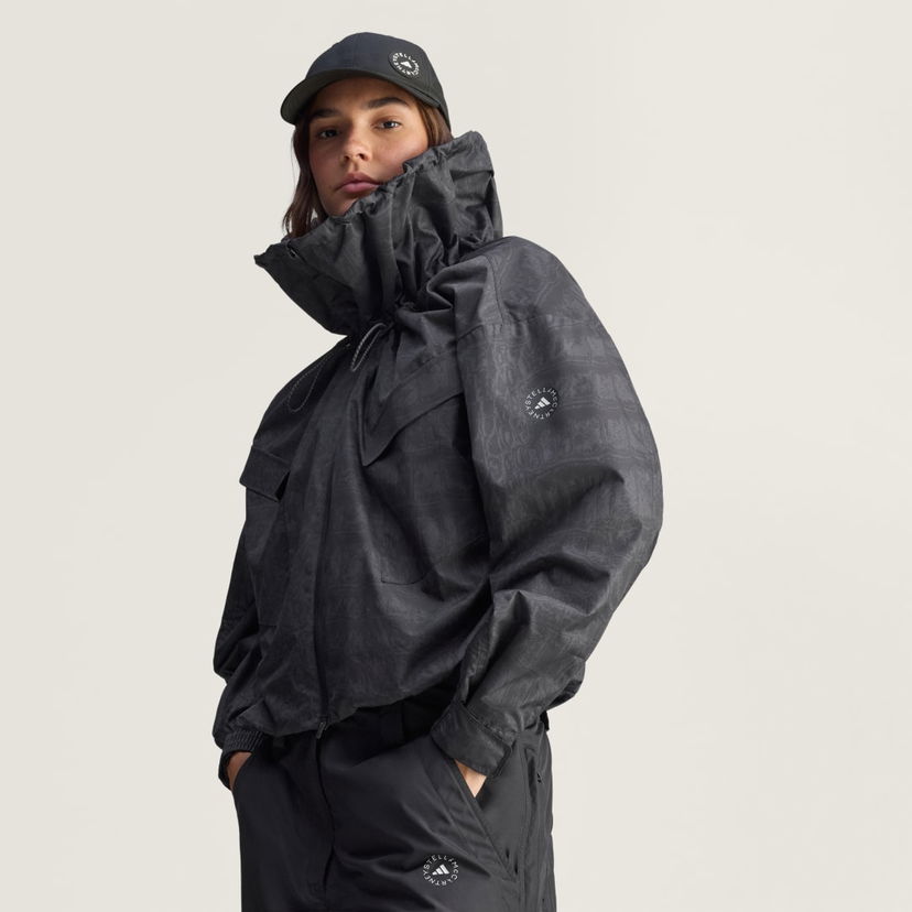 Vindjakke adidas Performance Printed Windbreaker Jacket adidas by Stella McCartney Sort | JV7035