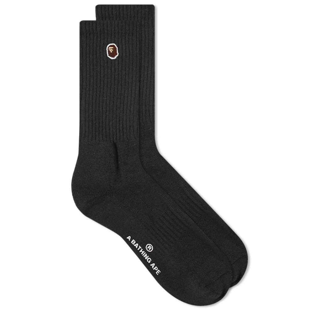 Sokker BAPE A Bathing Ape Ape Head One Point Sock Sort | 001SOI801002M-BLK, 0